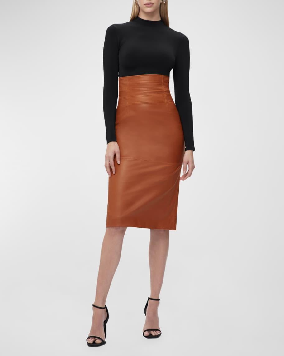 Piper Leather Midi Skirt product image