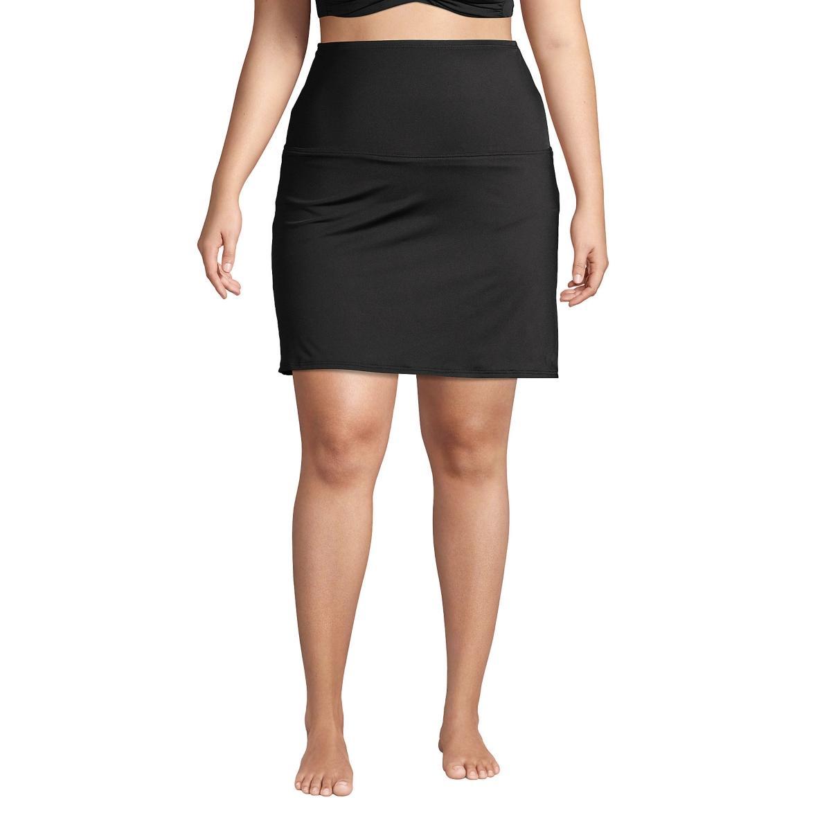 Lands End Plus Size Tummy Control Ultra High Waisted Modest Swim Skirt Swim Bottoms Product Image