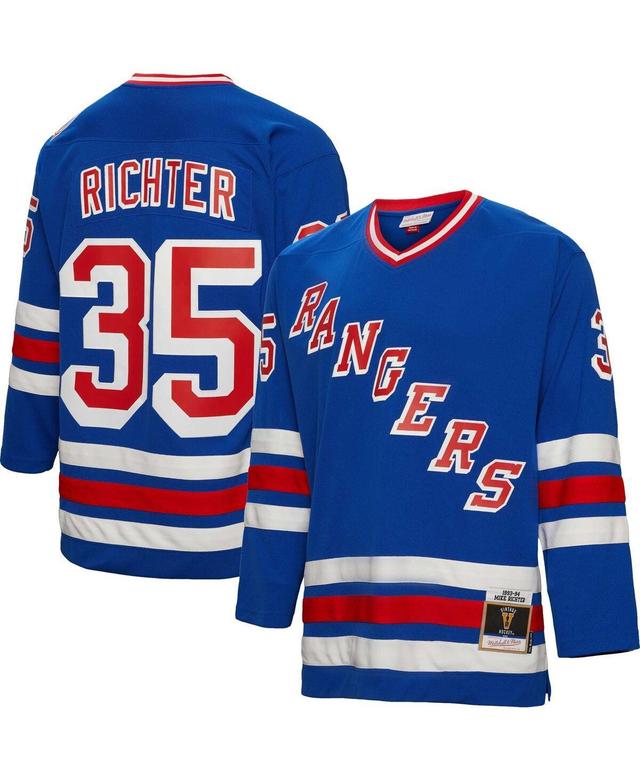 Mens Mitchell & Ness Mike Richter Blue New York Rangers 1993 Blue Line Player Jersey - Blue Product Image