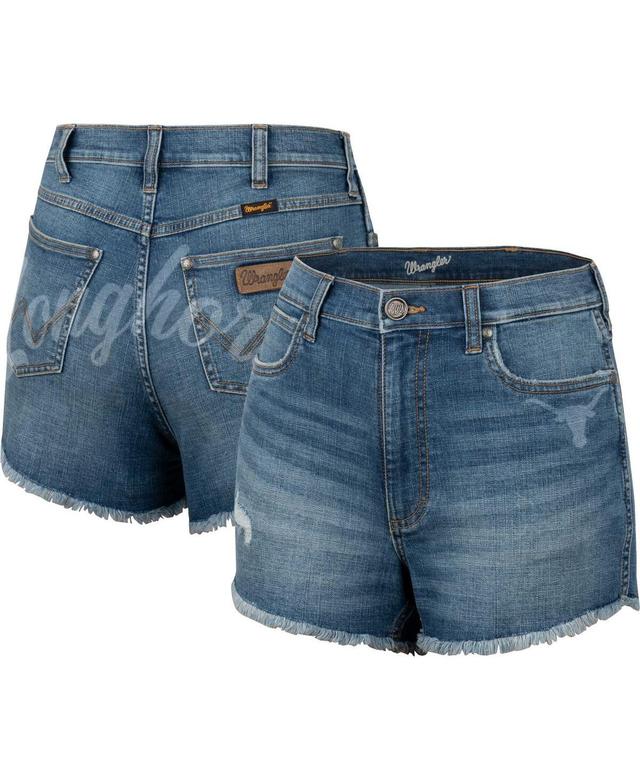 Womens Colosseum x Wrangler Blue Texas Longhorns Retro High Rise Cut-Off Shorts Product Image