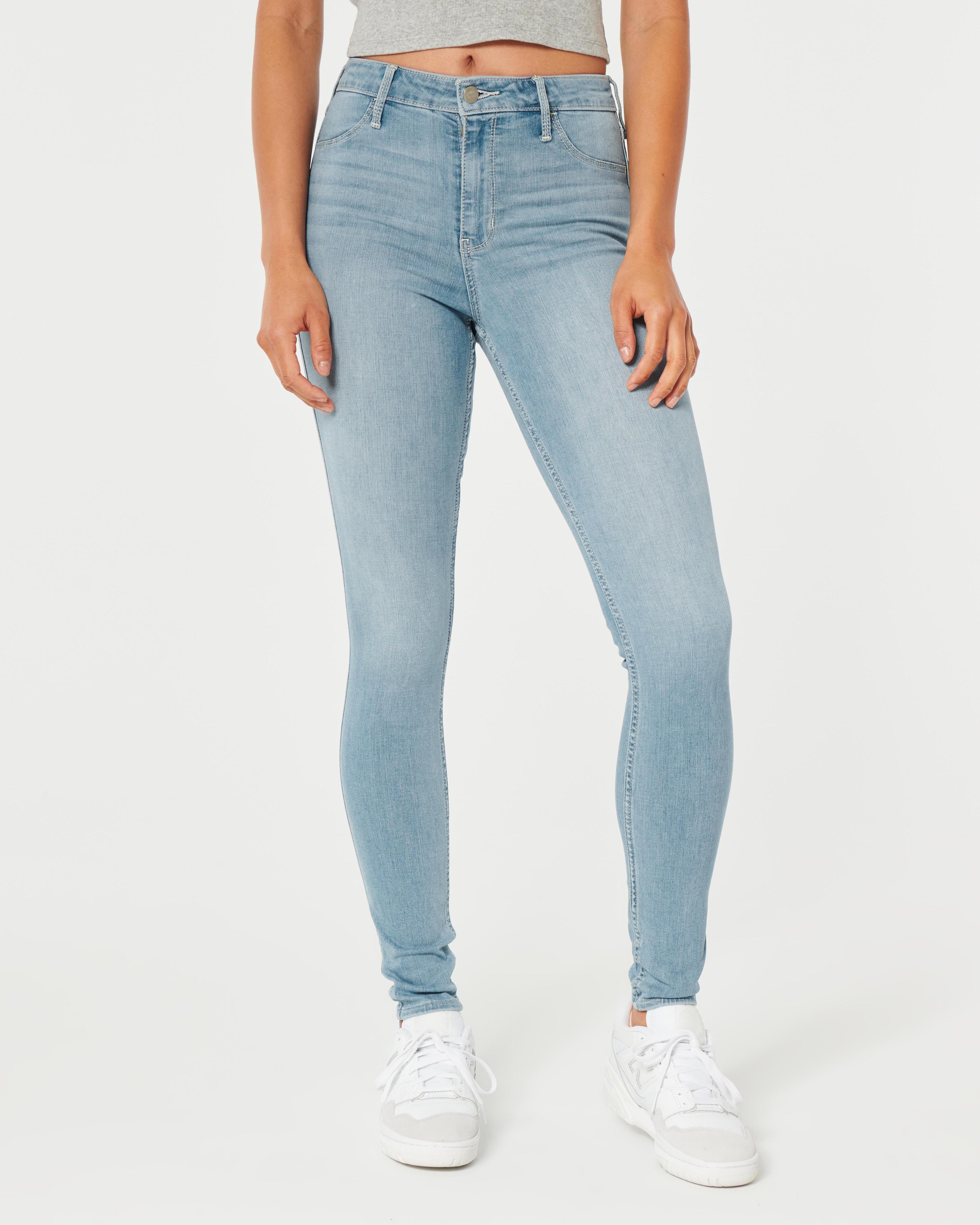 High-Rise Light Wash Jean Leggings Product Image