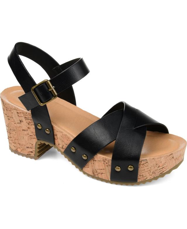 Journee Collection Valentina Womens Platform Sandals Black Product Image