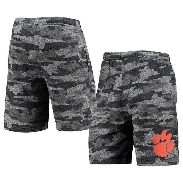 Mens Concepts Sport Charcoal/Gray Clemson Tigers Camo Backup Terry Jam Lounge Shorts Product Image