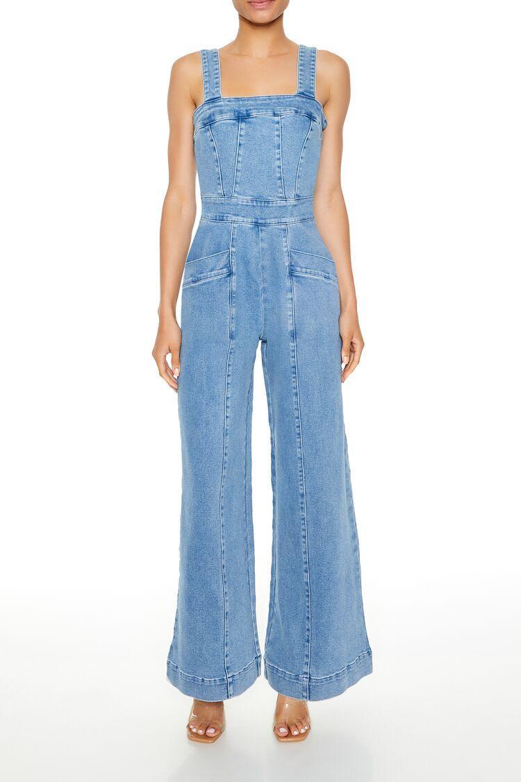 Wide-Leg Denim Overalls | Forever 21 Product Image