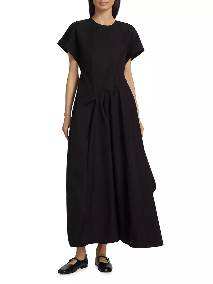 Short-Sleeve Side Wrap Midi Dress Product Image