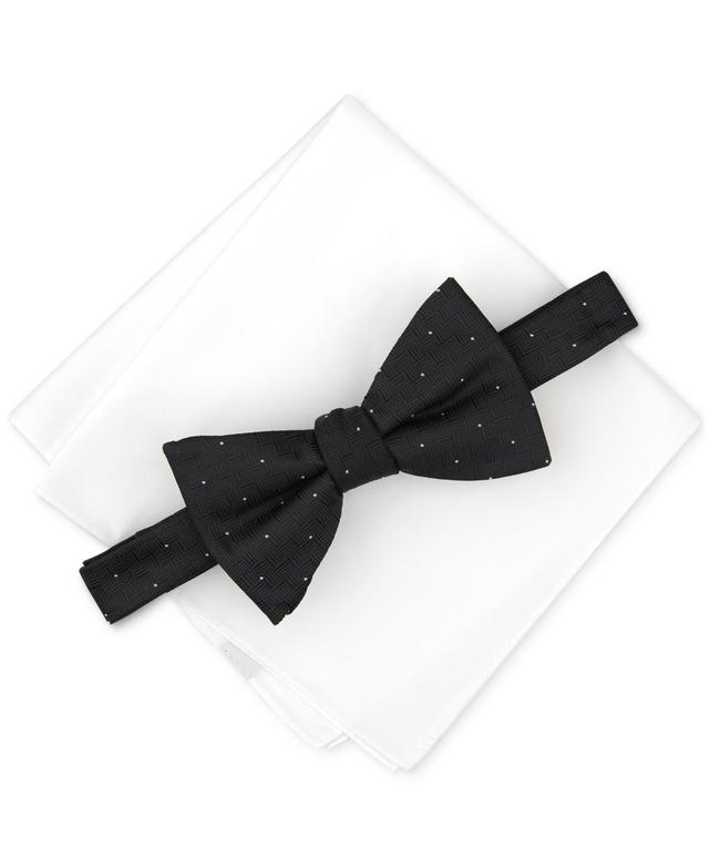 Alfani Mens Brookes Dot-Pattern Bow Tie & Solid Pocket Square Set, Created for Macys Product Image