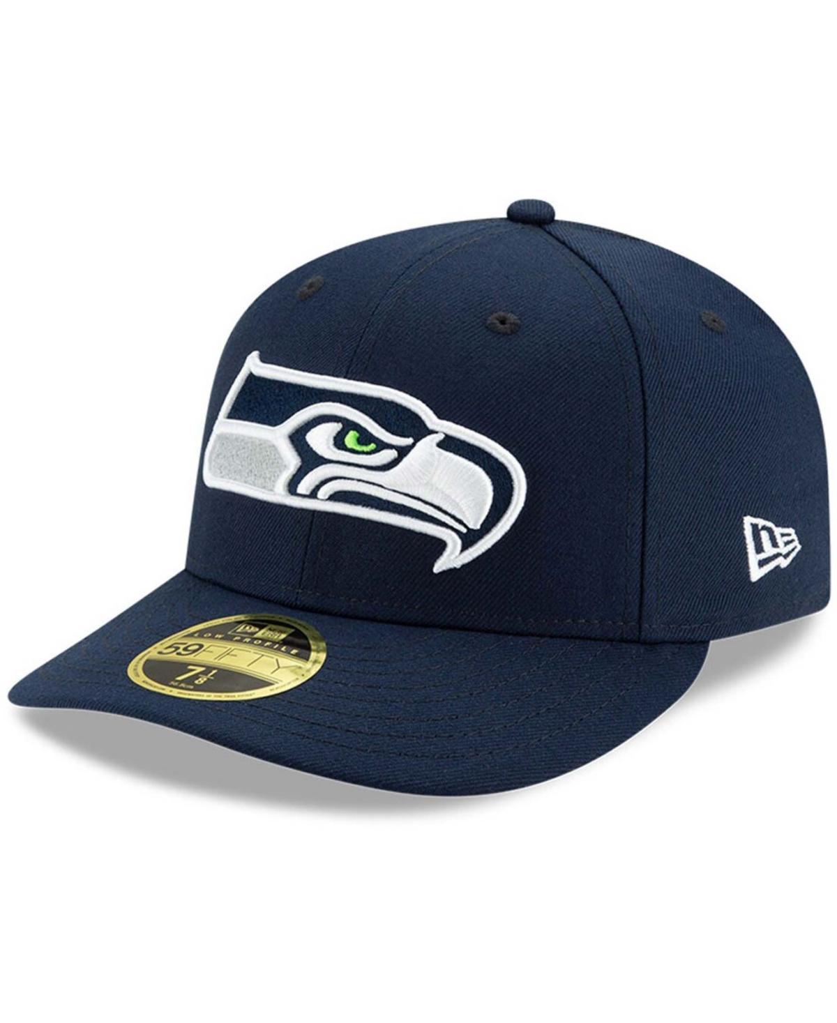 Mens New Era Navy Seattle Seahawks Omaha Low Profile 59FIFTY Structured Hat Blue Product Image