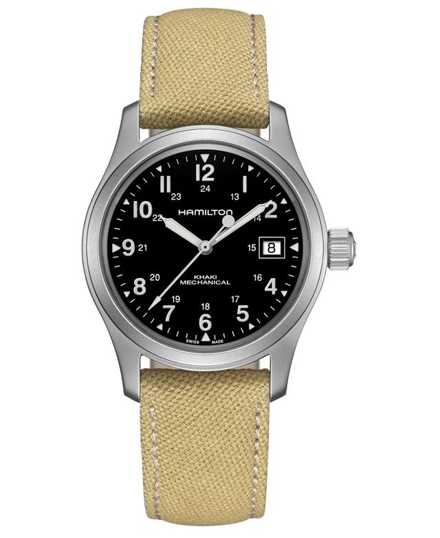 Hamilton Unisex Swiss Mechanical Khaki Field Khaki Canvas Strap Watch 38mm - Beige Product Image