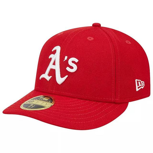 Mens New Era Scarlet Oakland Athletics Low Profile 59FIFTY Fitted Hat Product Image