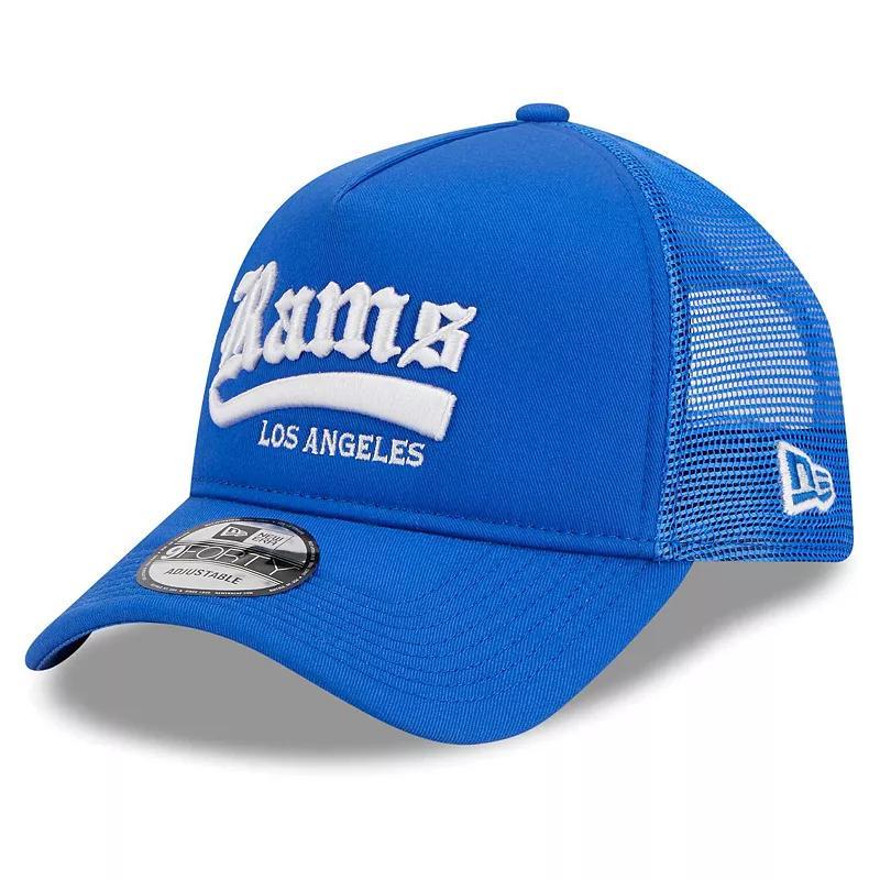 Mens New Era Royal Los Angeles Rams Caliber Trucker 9FORTY Adjustable Hat Product Image