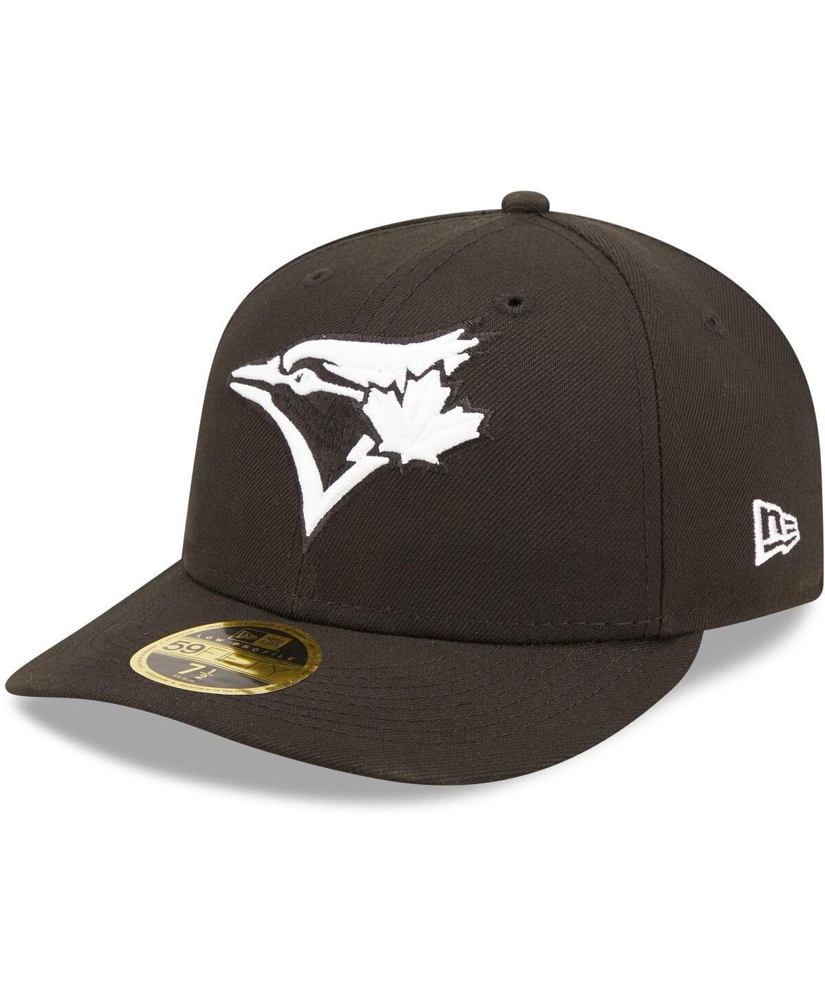 Mens New Era Toronto Blue Jays Black, White Low Profile 59FIFTY Fitted Hat Product Image