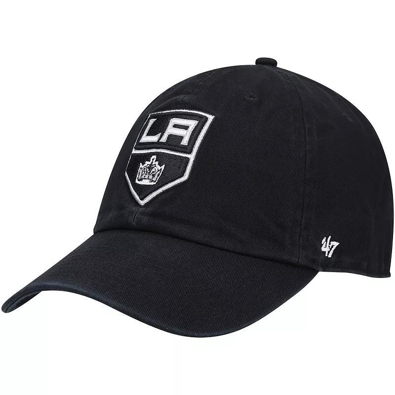 Mens 47 Black Los Angeles Kings Logo Clean Up Adjustable Hat Product Image