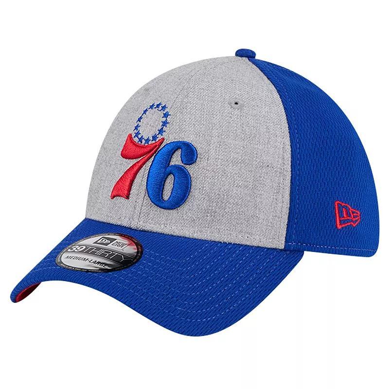 Mens New Era Heather Gray/Royal Philadelphia 76ers Two-Tone 39THIRTY Flex Hat Product Image