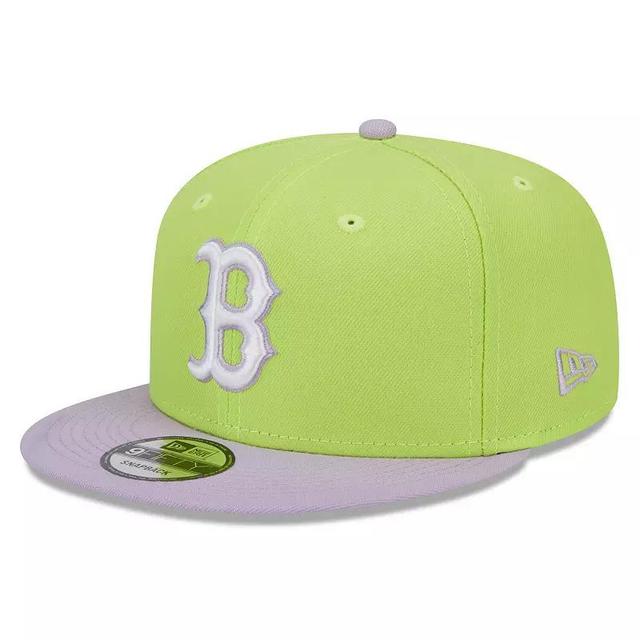 Mens New Era Neon Green Boston Red Sox Spring Basic Two-Tone 9FIFTY Snapback Hat - Neon Green Product Image