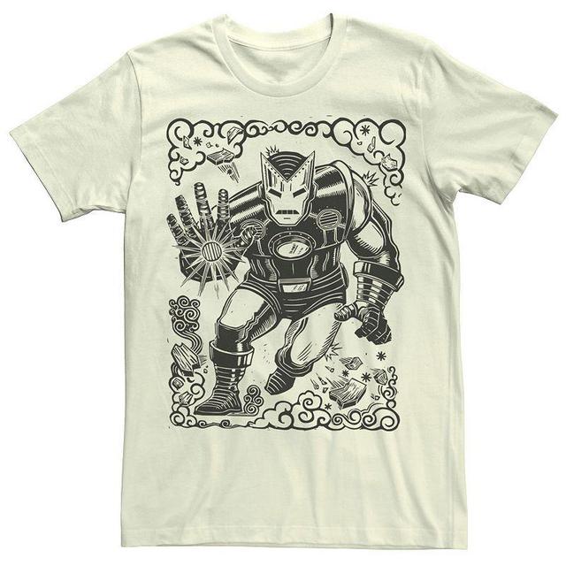 Mens Marvel Iron Man Woodcut Portrait Tee Product Image