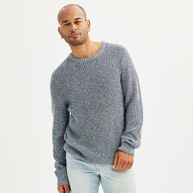 Mens Sonoma Goods For Life Crew Neck Sweater Blue Ivory Marl Product Image