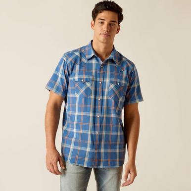 Ariat® Men's S/S Hogany Blue Ridge Plaid Retro Fit Snap Shirt Product Image