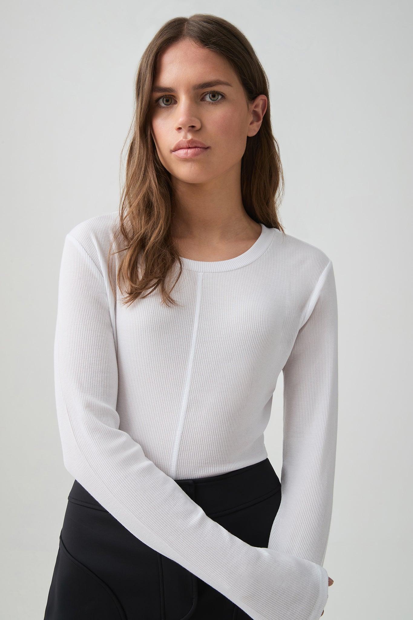 Sheer Rib Long Sleeve Tee 127 Product Image