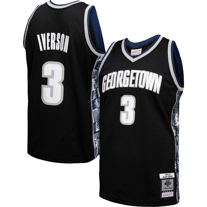 Mens Mitchell & Ness Allen Iverson Black Georgetown Hoyas Player Swingman Jersey Product Image