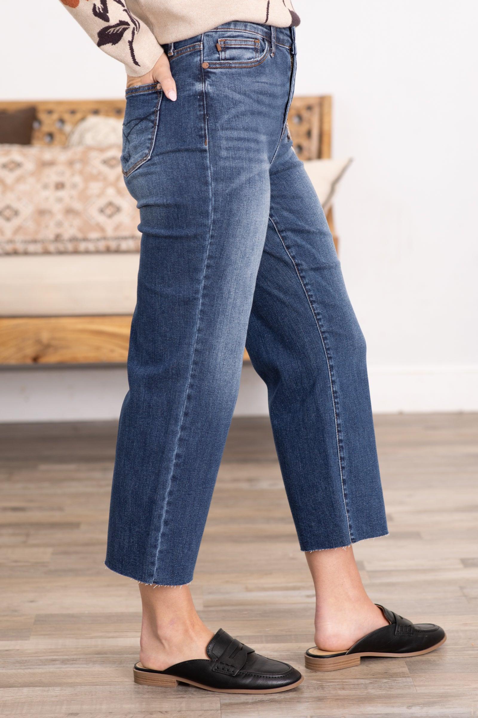 Judy Blue Back Pocket Embroidery Crop Jeans Product Image