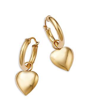 Saks Fifth Avenue Made in Italy Saks Fifth Avenue Women's 14K Yellow Gold Heart Drop Earrings  - female - Size: one-size Product Image