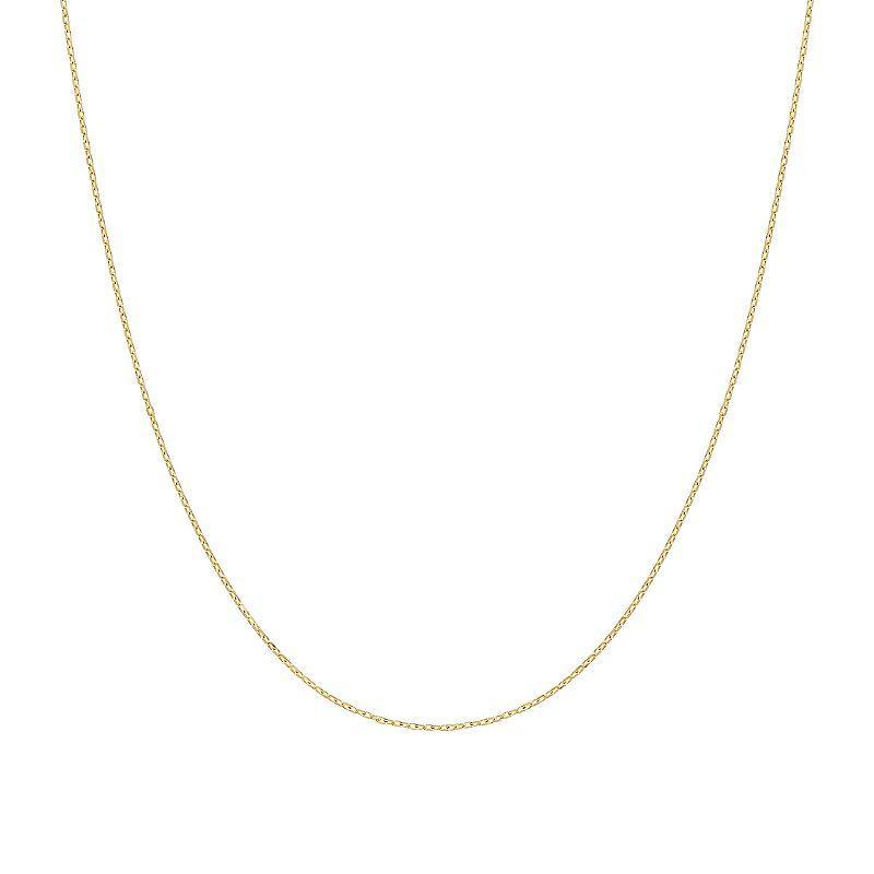 Jordan Blue 14k Gold 0.9 mm Cable Chain Necklace, Womens Product Image