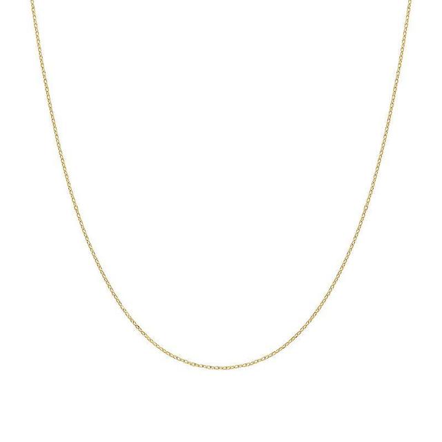 Jordan Blue 14k Gold 0.9 mm Cable Chain Necklace, Womens Product Image