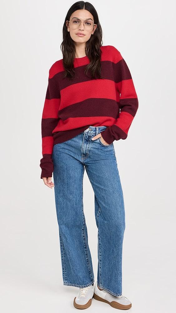 Guest in Residence Stripe Crew Cashmere Sweater | Shopbop Product Image