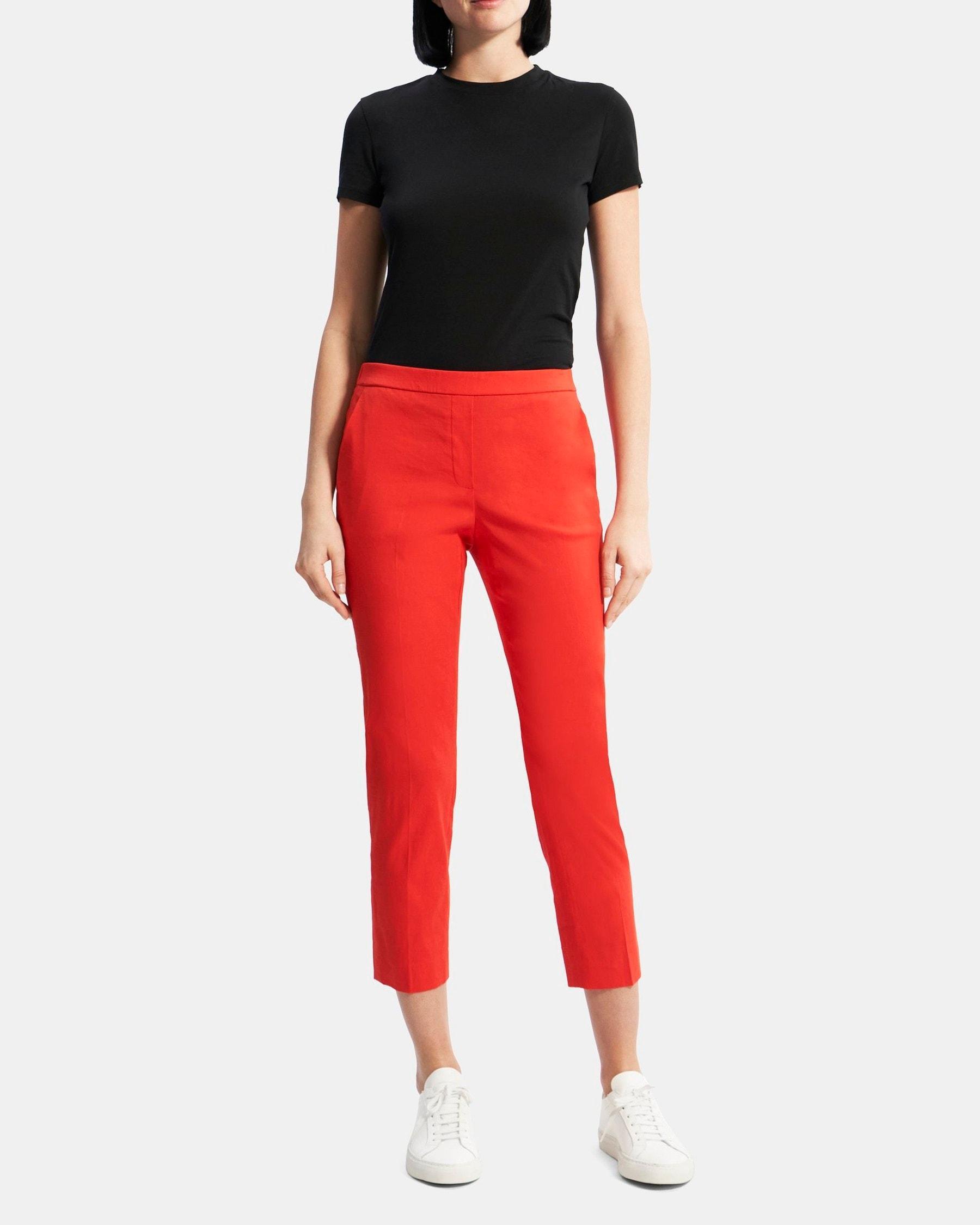 Slim Cropped Pull-On Pant in Stretch Linen Product Image