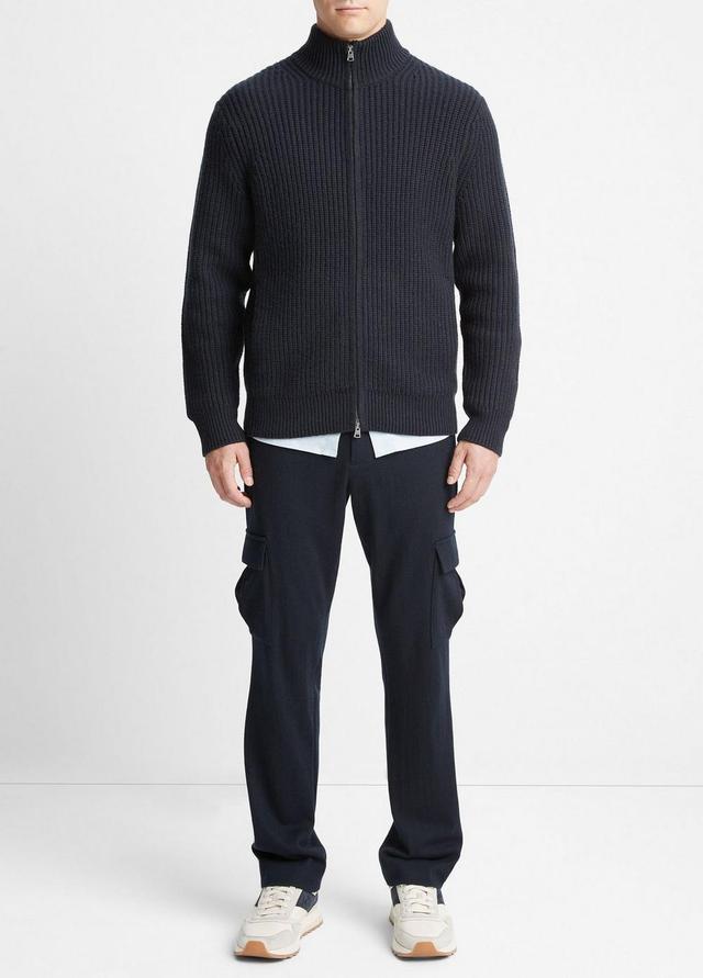 Shaker-Stitch Wool-Cashmere Full-Zip Sweater Product Image