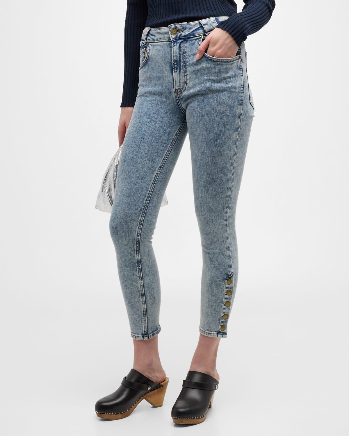 FRAME The Snapped Denim Leggings Product Image