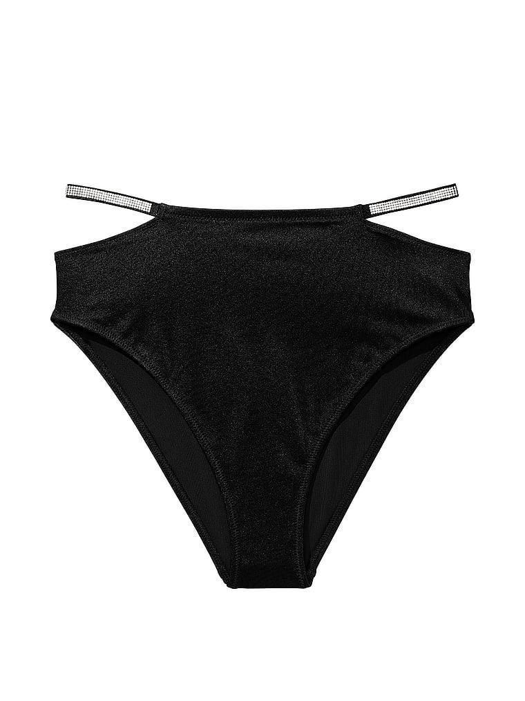 Shine Strap High-Waist Full-Coverage Bikini Bottom Product Image