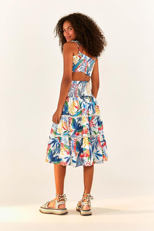 Macaw Wind Smocked Midi Skirt Product Image