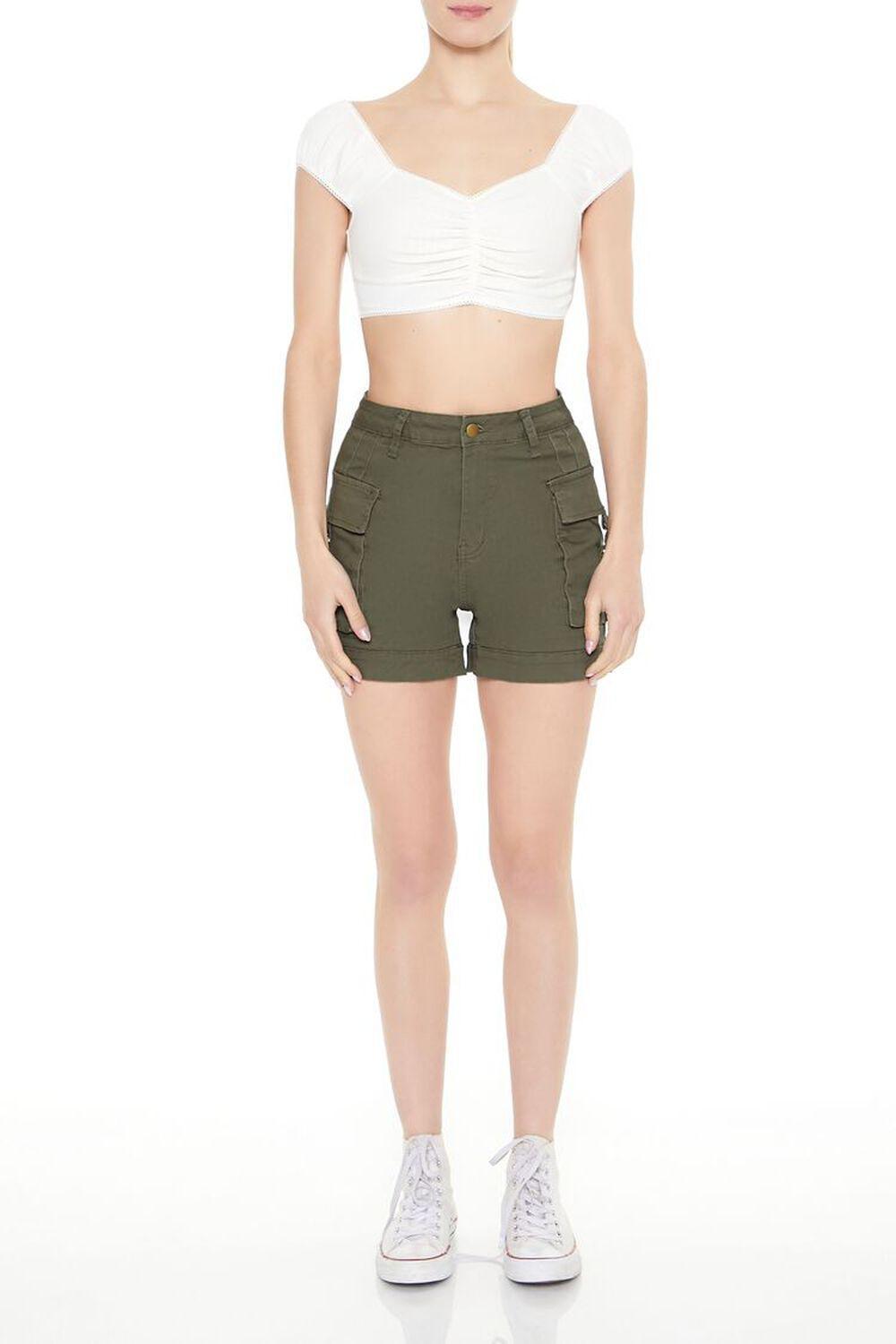 High-Rise Utility Cargo Shorts | Forever 21 Product Image