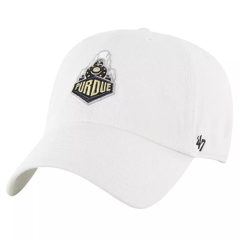 47 Brand Mens White Purdue Boilermakers Clean Up Adjustable Hat Product Image