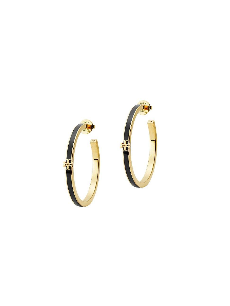 Tory Burch Kira Enamel Hoop Earrings Product Image