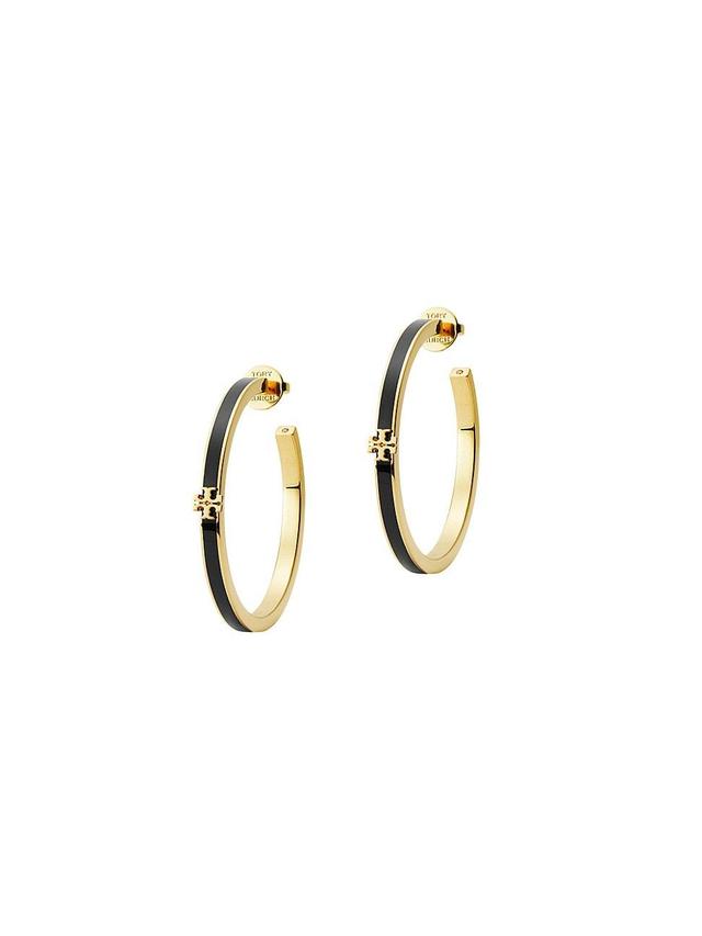 Womens 18K Gold-Plated & Enamel Kira Hoop Earrings Product Image