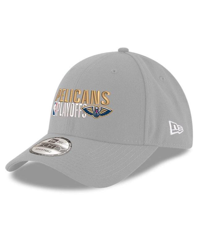 New Era Mens Gray New Orleans Pelicans 2024 Nba Playoffs 9FORTY Adjustable Hat Product Image