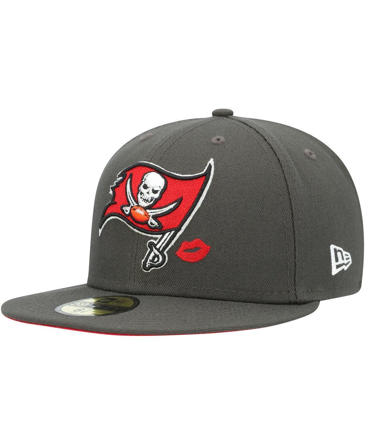 Mens New Era Pewter Tampa Bay Buccaneers Lips 59FIFTY Fitted Hat Product Image