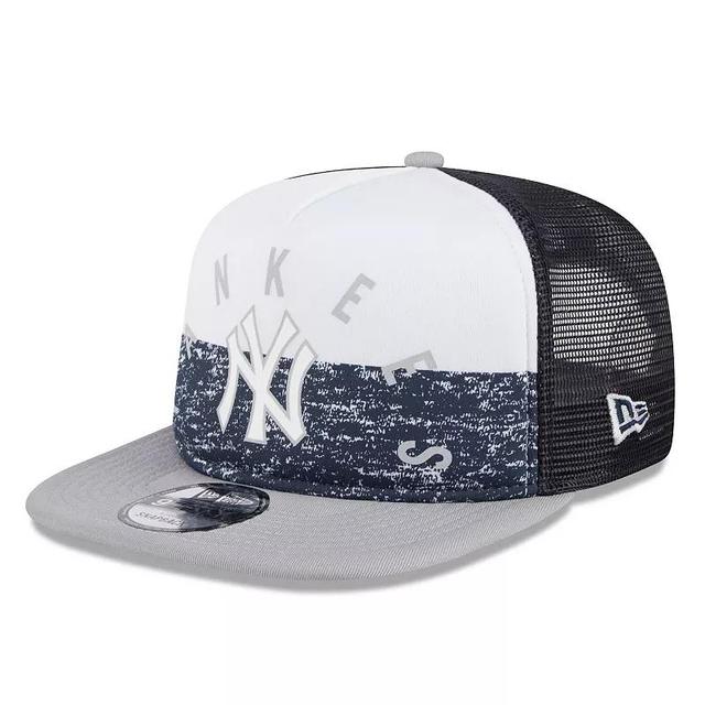 Mens New Era /Gray New York Yankees Team Foam Front A-Frame Trucker 9FIFTY Snapback Hat Product Image