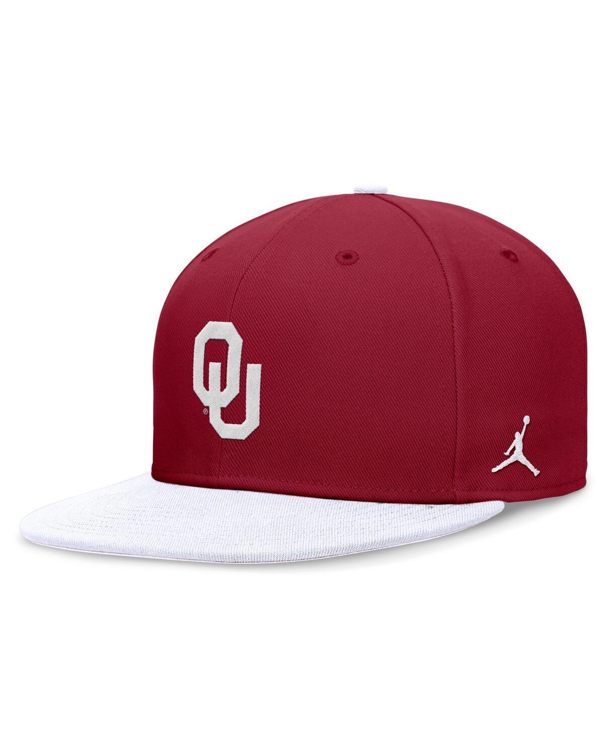 Jordan Mens Crimson Oklahoma Sooners Team Logo Performance Fitted Hat - Crimson, White Product Image