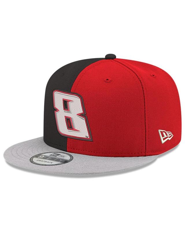 Mens New Era Black and Scarlet Kyle Busch 9FIFTY Split Snapback Adjustable Hat - Black Product Image