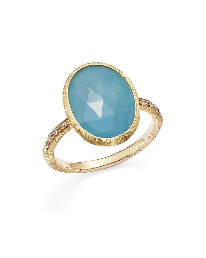 Womens Siviglia 18K Yellow Gold, Aquamarine & 0.06 TCW Diamond Ring Product Image