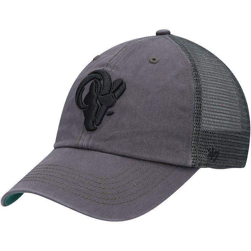 Mens 47 Charcoal Los Angeles Rams Trawler Clean Up Trucker Snapback Hat Product Image