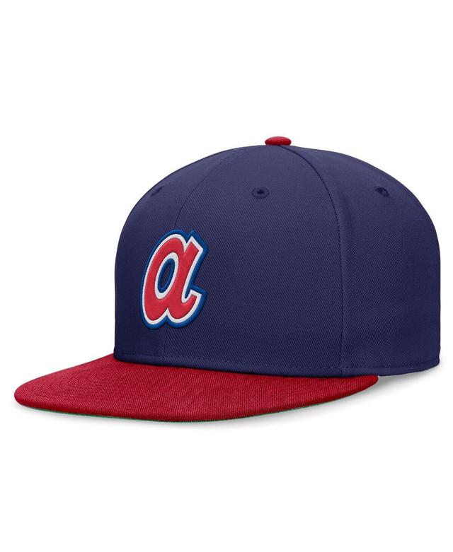 Mens Nike Royal/Red Atlanta Braves Rewind Cooperstown True Performance Fitted Hat Product Image