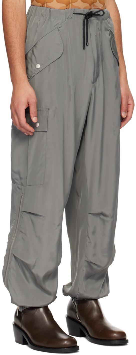 DRIES VAN NOTEN Gray Drawstring Cargo Pants In 802 Grey Product Image