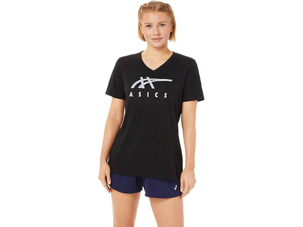 Womens ASICS Stripes V-Neck Product Image