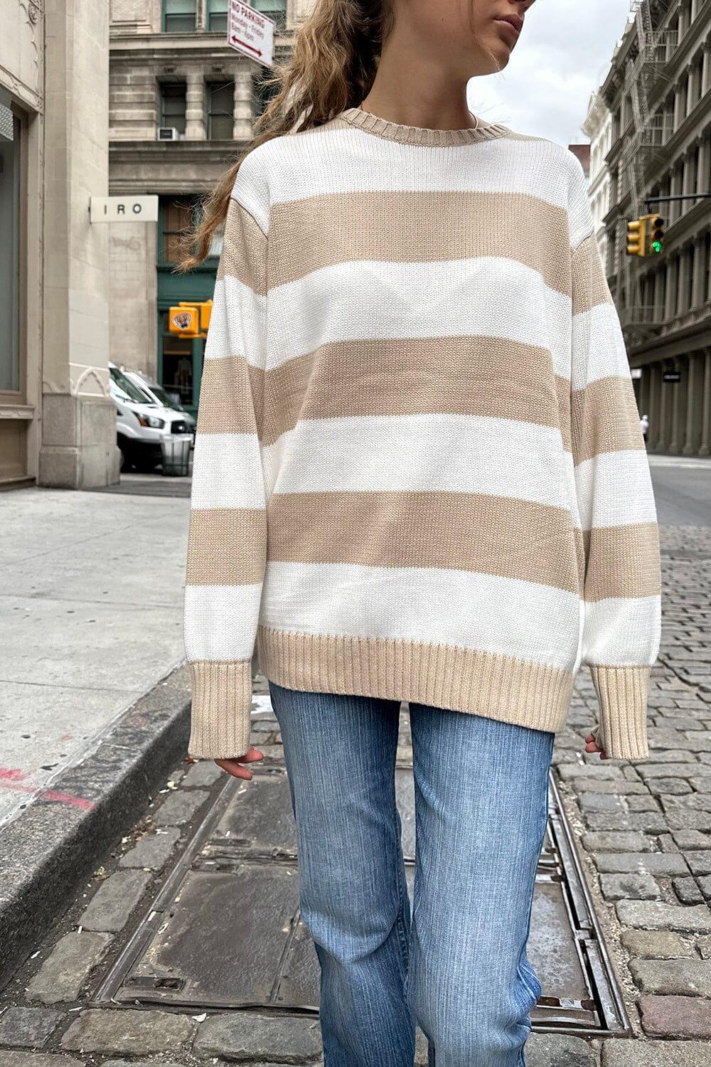 Brianna Cotton Thick Stripe Sweater Product Image