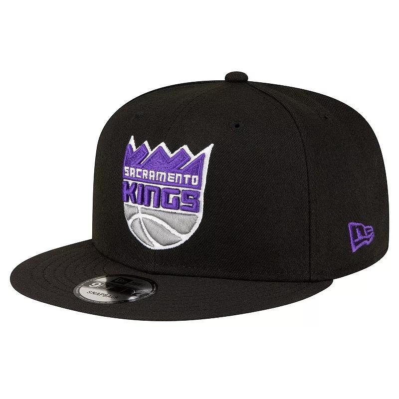 Mens New Era Black Sacramento Kings Official Team Color 9FIFTY Snapback Hat Product Image