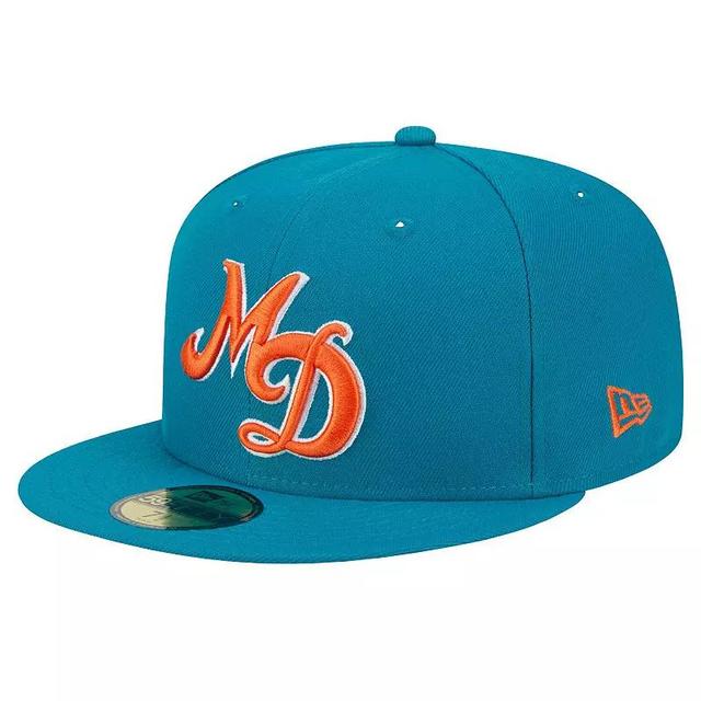 Mens New Era Aqua Miami Dolphins City Originals 59FIFTY Fitted Hat Turq/Blue Product Image